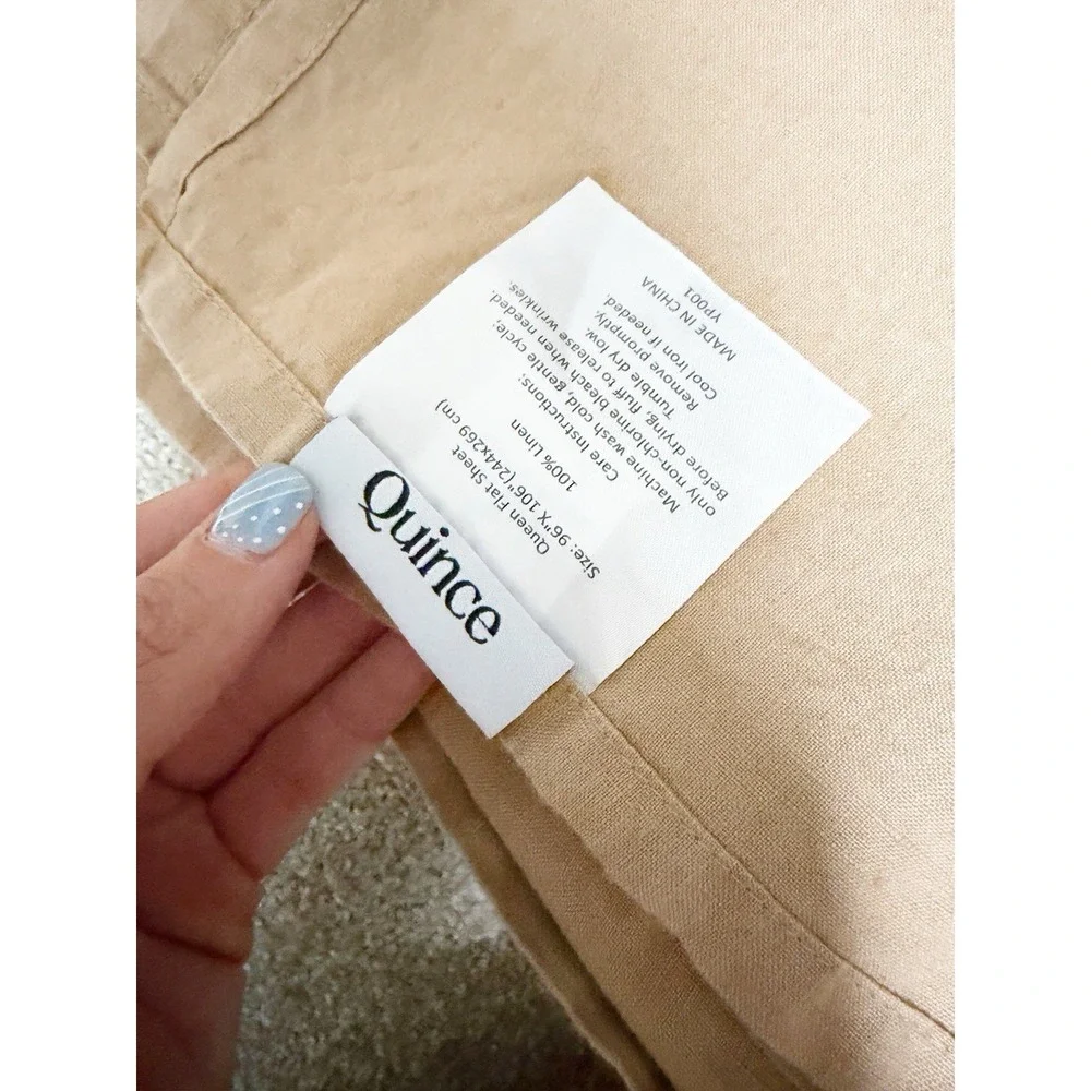 Quince Linen Queen Bedding Set Sheets and Duvet Cover